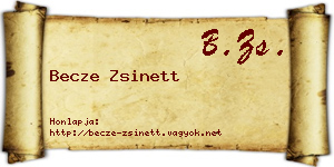 Becze Zsinett névjegykártya